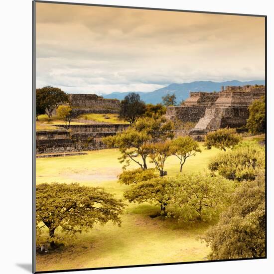 ¡Viva Mexico! Square Collection - Pyramid Maya of Monte Alban with Fall Colors III-Philippe Hugonnard-Mounted Photographic Print