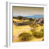 ¡Viva Mexico! Square Collection - Pyramid Maya of Monte Alban with Fall Colors V-Philippe Hugonnard-Framed Photographic Print