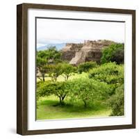 ¡Viva Mexico! Square Collection - Pyramid Maya of Monte Alban-Philippe Hugonnard-Framed Photographic Print