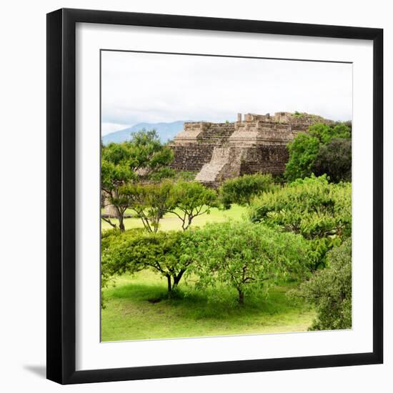 ¡Viva Mexico! Square Collection - Pyramid Maya of Monte Alban-Philippe Hugonnard-Framed Photographic Print