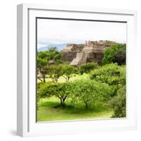 ¡Viva Mexico! Square Collection - Pyramid Maya of Monte Alban-Philippe Hugonnard-Framed Photographic Print