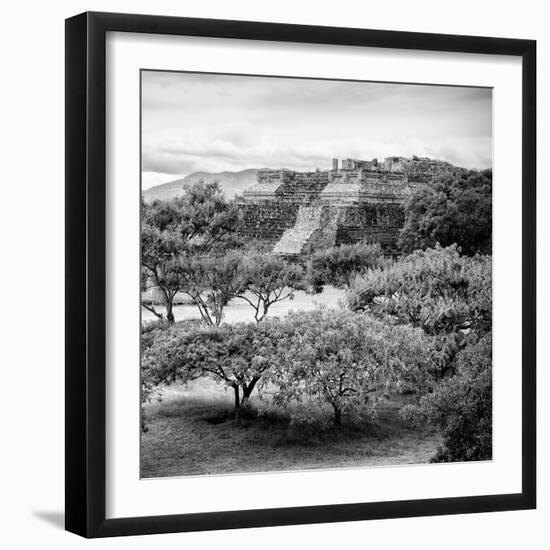 ¡Viva Mexico! Square Collection - Pyramid Maya of Monte Alban-Philippe Hugonnard-Framed Photographic Print