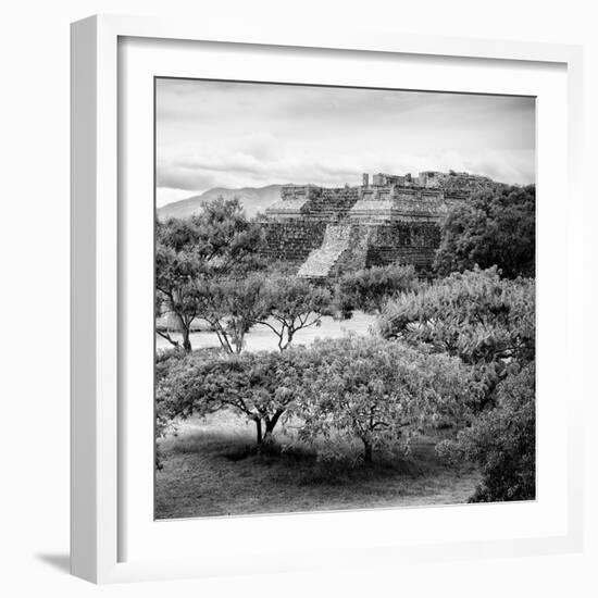 ¡Viva Mexico! Square Collection - Pyramid Maya of Monte Alban-Philippe Hugonnard-Framed Photographic Print