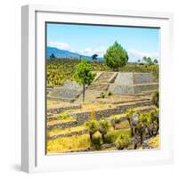 ¡Viva Mexico! Square Collection - Pyramid of Cantona Archaeological Ruins III-Philippe Hugonnard-Framed Photographic Print