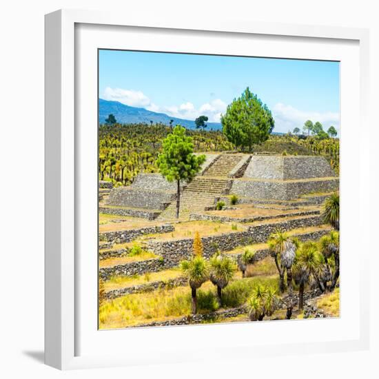 ¡Viva Mexico! Square Collection - Pyramid of Cantona Archaeological Ruins III-Philippe Hugonnard-Framed Photographic Print