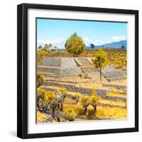 ¡Viva Mexico! Square Collection - Pyramid of Cantona Archaeological Ruins V-Philippe Hugonnard-Framed Photographic Print