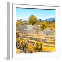 ¡Viva Mexico! Square Collection - Pyramid of Cantona Archaeological Ruins V-Philippe Hugonnard-Framed Photographic Print