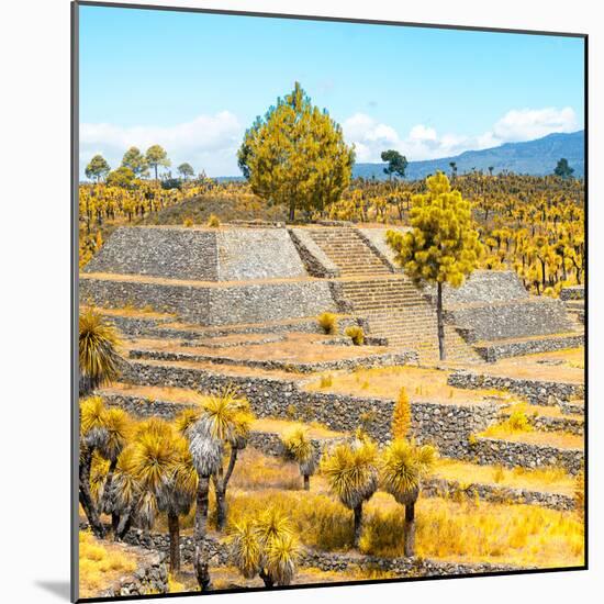 ¡Viva Mexico! Square Collection - Pyramid of Cantona Archaeological Ruins V-Philippe Hugonnard-Mounted Photographic Print