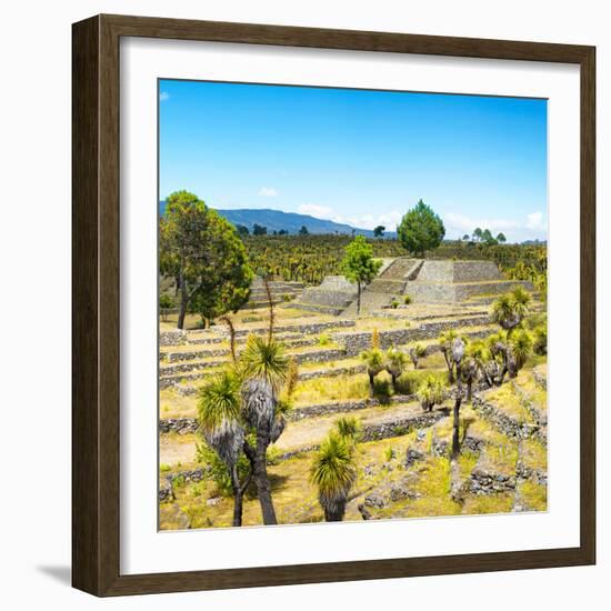 ¡Viva Mexico! Square Collection - Pyramid of Cantona Archaeological Ruins-Philippe Hugonnard-Framed Photographic Print