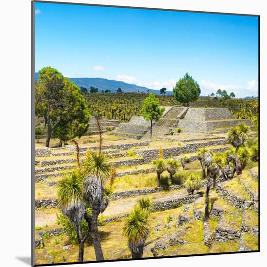 ¡Viva Mexico! Square Collection - Pyramid of Cantona Archaeological Ruins-Philippe Hugonnard-Mounted Photographic Print