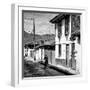 ¡Viva Mexico! Square Collection - Red Cyclist in the street of San Cristobal II-Philippe Hugonnard-Framed Photographic Print