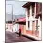 ¡Viva Mexico! Square Collection - Red Cyclist in the street of San Cristobal III-Philippe Hugonnard-Mounted Photographic Print