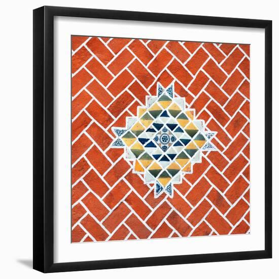 ¡Viva Mexico! Square Collection - Red Mosaics-Philippe Hugonnard-Framed Photographic Print