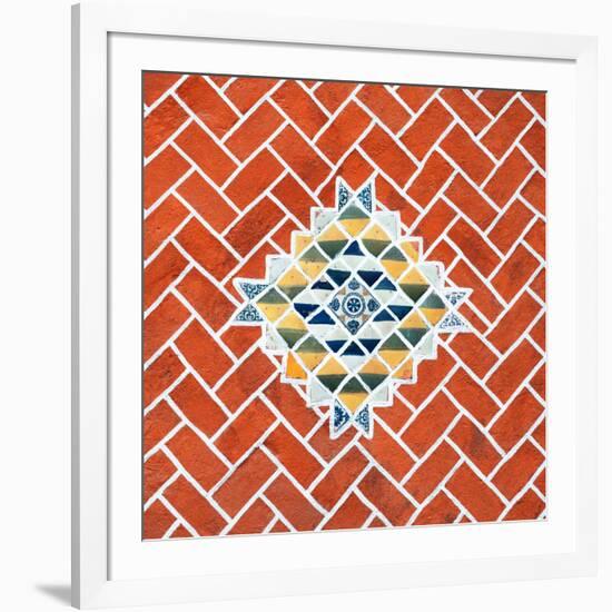 ¡Viva Mexico! Square Collection - Red Mosaics-Philippe Hugonnard-Framed Photographic Print