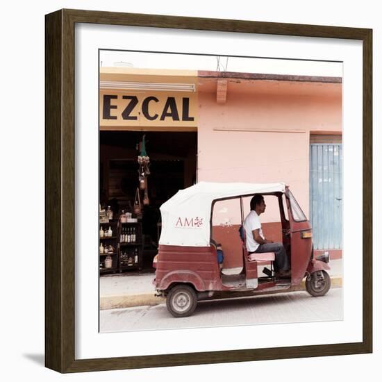 ¡Viva Mexico! Square Collection - Red Tuk Tuk III-Philippe Hugonnard-Framed Photographic Print