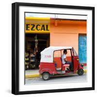 ¡Viva Mexico! Square Collection - Red Tuk Tuk-Philippe Hugonnard-Framed Photographic Print