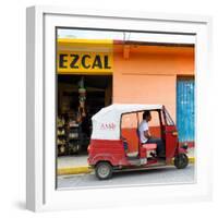 ¡Viva Mexico! Square Collection - Red Tuk Tuk-Philippe Hugonnard-Framed Photographic Print