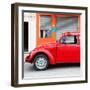 ¡Viva Mexico! Square Collection - Red VW Beetle and Orange Facade-Philippe Hugonnard-Framed Photographic Print