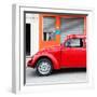 ¡Viva Mexico! Square Collection - Red VW Beetle and Orange Facade-Philippe Hugonnard-Framed Photographic Print