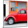 ¡Viva Mexico! Square Collection - Red VW Beetle and Orange Facade-Philippe Hugonnard-Mounted Photographic Print