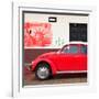 ¡Viva Mexico! Square Collection - Red VW Beetle Car and American Graffiti-Philippe Hugonnard-Framed Photographic Print