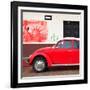 ¡Viva Mexico! Square Collection - Red VW Beetle Car and American Graffiti-Philippe Hugonnard-Framed Photographic Print