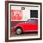 ¡Viva Mexico! Square Collection - Red VW Beetle Car and American Graffiti-Philippe Hugonnard-Framed Photographic Print