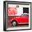 ¡Viva Mexico! Square Collection - Red VW Beetle Car and American Graffiti-Philippe Hugonnard-Framed Photographic Print