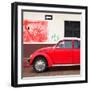 ¡Viva Mexico! Square Collection - Red VW Beetle Car and American Graffiti-Philippe Hugonnard-Framed Photographic Print