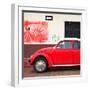 ¡Viva Mexico! Square Collection - Red VW Beetle Car and American Graffiti-Philippe Hugonnard-Framed Photographic Print