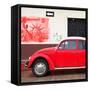 ¡Viva Mexico! Square Collection - Red VW Beetle Car and American Graffiti-Philippe Hugonnard-Framed Stretched Canvas