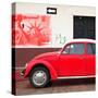 ¡Viva Mexico! Square Collection - Red VW Beetle Car and American Graffiti-Philippe Hugonnard-Stretched Canvas