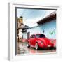 ¡Viva Mexico! Square Collection - Red VW Beetle Car in San Cristobal de Las Casas II-Philippe Hugonnard-Framed Photographic Print