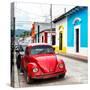 ¡Viva Mexico! Square Collection - Red VW Beetle Car in San Cristobal-Philippe Hugonnard-Stretched Canvas