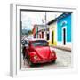 ¡Viva Mexico! Square Collection - Red VW Beetle Car in San Cristobal-Philippe Hugonnard-Framed Photographic Print