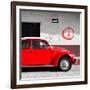 ¡Viva Mexico! Square Collection - Red VW Beetle Car & Peace Symbol-Philippe Hugonnard-Framed Photographic Print