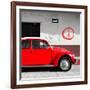 ¡Viva Mexico! Square Collection - Red VW Beetle Car & Peace Symbol-Philippe Hugonnard-Framed Photographic Print