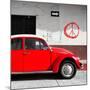 ¡Viva Mexico! Square Collection - Red VW Beetle Car & Peace Symbol-Philippe Hugonnard-Mounted Photographic Print