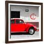 ¡Viva Mexico! Square Collection - Red VW Beetle Car & Peace Symbol-Philippe Hugonnard-Framed Photographic Print