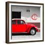 ¡Viva Mexico! Square Collection - Red VW Beetle Car & Peace Symbol-Philippe Hugonnard-Framed Premium Photographic Print