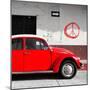 ¡Viva Mexico! Square Collection - Red VW Beetle Car & Peace Symbol-Philippe Hugonnard-Mounted Premium Photographic Print