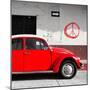 ¡Viva Mexico! Square Collection - Red VW Beetle Car & Peace Symbol-Philippe Hugonnard-Mounted Photographic Print