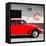 ¡Viva Mexico! Square Collection - Red VW Beetle Car & Peace Symbol-Philippe Hugonnard-Framed Stretched Canvas