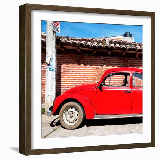 ¡Viva Mexico! Square Collection - Red VW Beetle Car-Philippe Hugonnard-Framed Photographic Print