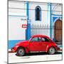 ¡Viva Mexico! Square Collection - Red VW Beetle in San Cristobal-Philippe Hugonnard-Mounted Photographic Print