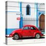 ¡Viva Mexico! Square Collection - Red VW Beetle in San Cristobal-Philippe Hugonnard-Stretched Canvas