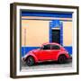 ¡Viva Mexico! Square Collection - Red VW Beetle - San Cristobal-Philippe Hugonnard-Framed Photographic Print