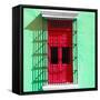 ¡Viva Mexico! Square Collection - Red Window in Campeche-Philippe Hugonnard-Framed Stretched Canvas