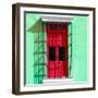 ¡Viva Mexico! Square Collection - Red Window in Campeche-Philippe Hugonnard-Framed Photographic Print