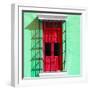 ¡Viva Mexico! Square Collection - Red Window in Campeche-Philippe Hugonnard-Framed Photographic Print